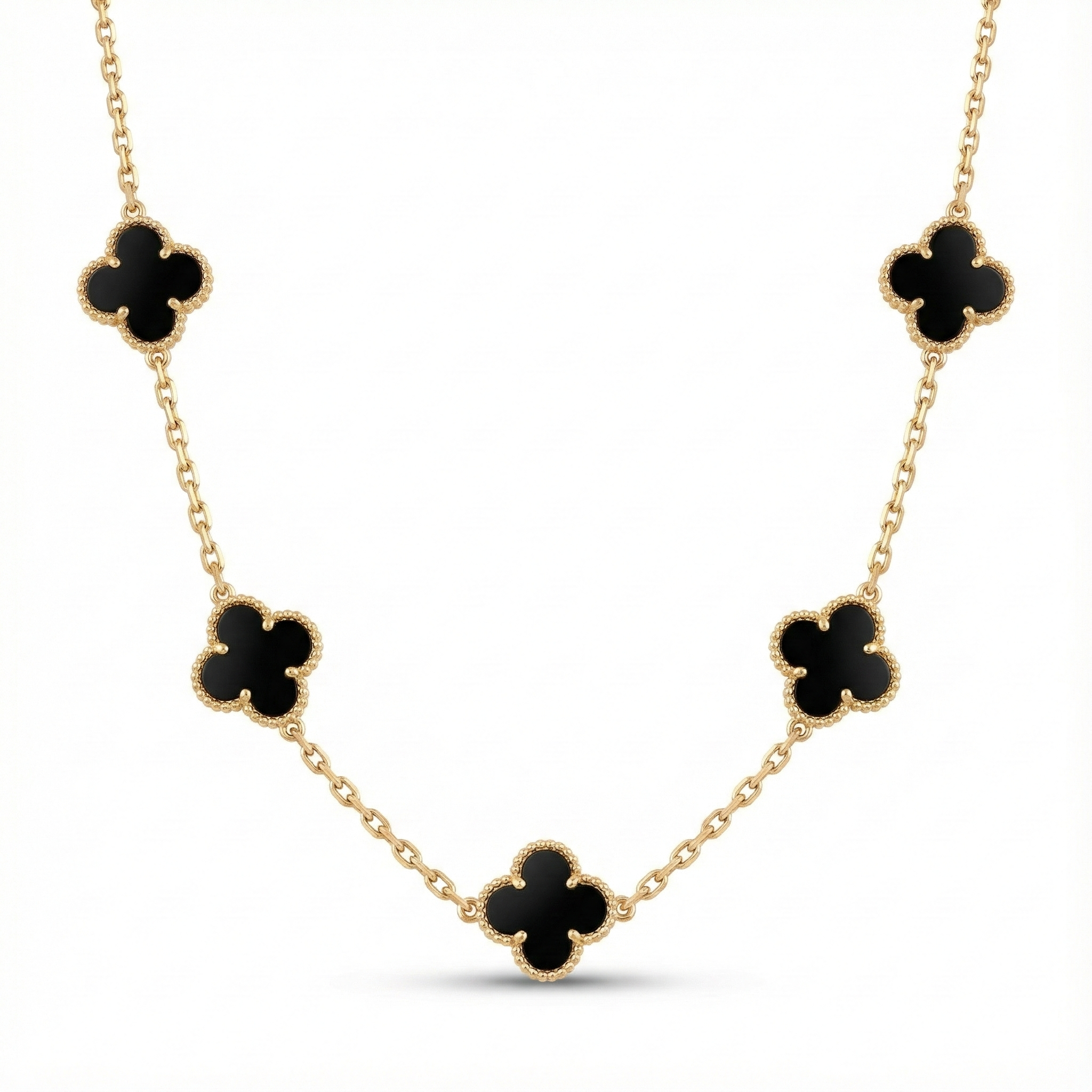 NECKLACE CLOVER BLACK